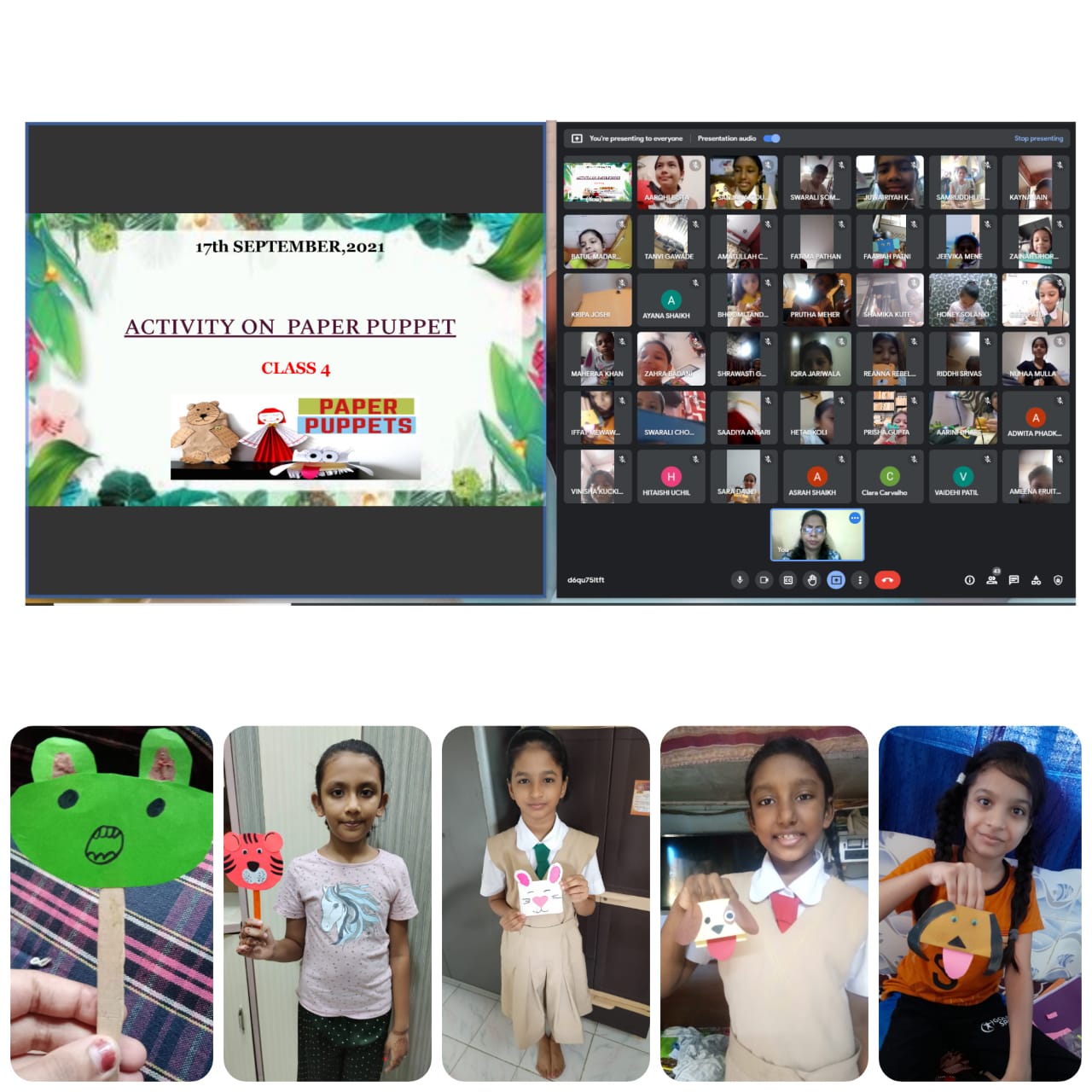 Student Paper Puppet Paper Puppet (Std. IV activity) | Convent of Jesus and Mary School